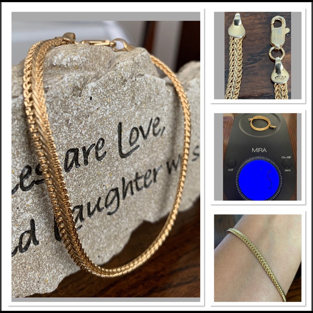 14K Gold Plate Bracelet 7-5/8” Charming!!